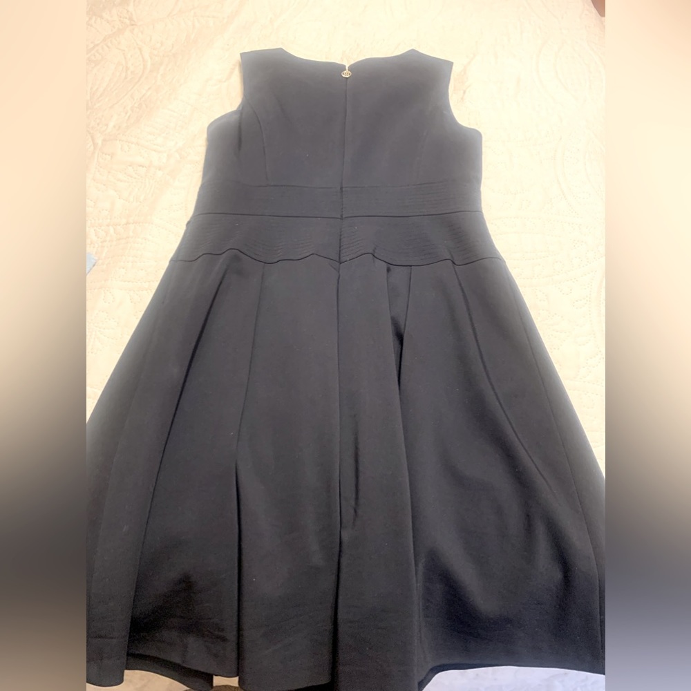 Navy blue pleated dress